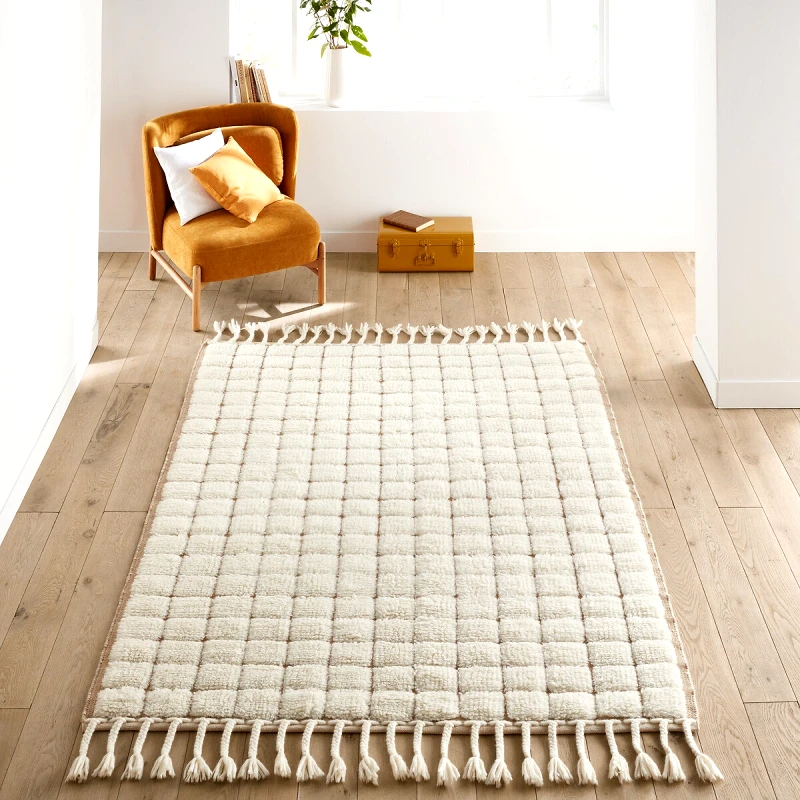 La Redoute Interieurs Χαλί από μαλλί με μοτίβο σκακιέρα 120x170 cm Μ170xΠ120cm