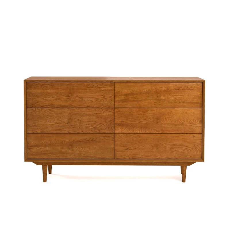 La Redoute Interieurs Συρταριέρα vintage από ξύλο δρυ με 6 συρτάρια Μ46xΠ161xΥ95cm