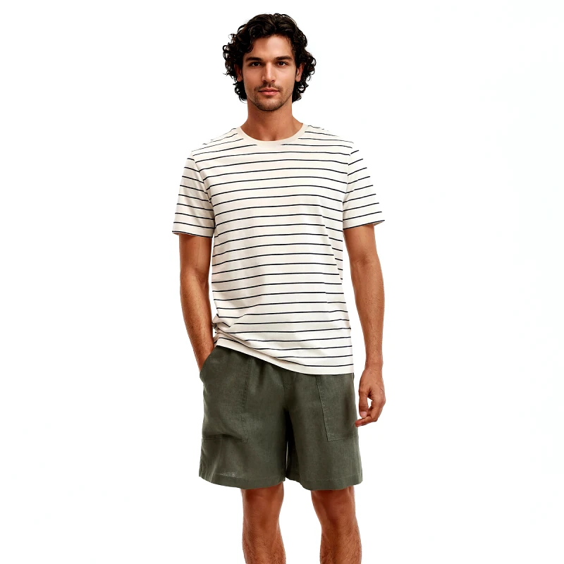 La Redoute Collections Κοντομάνικη ριγέ μπλούζα από οργανικό βαμβάκι