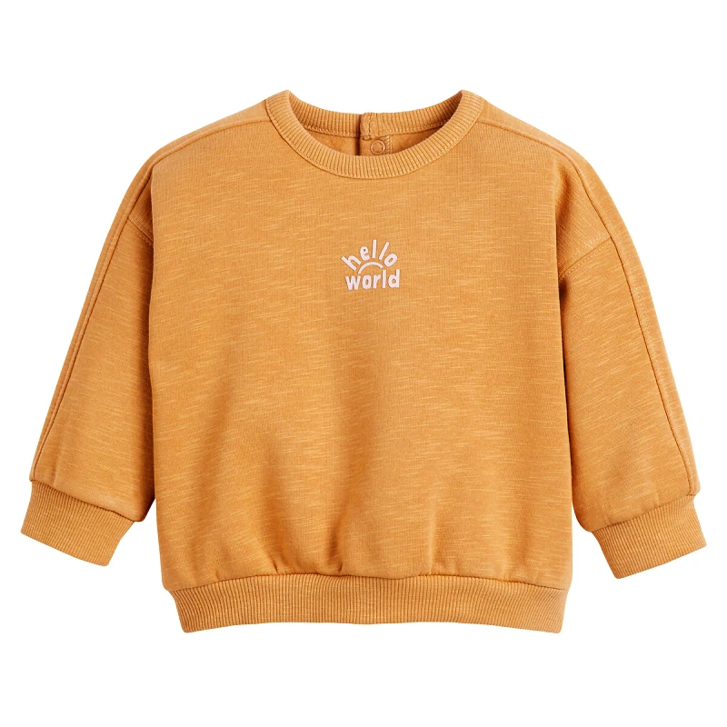 La Redoute Collections Φανελένιο φούτερ με στρογγυλή λαιμόκοψη και σούστες στην πλάτη