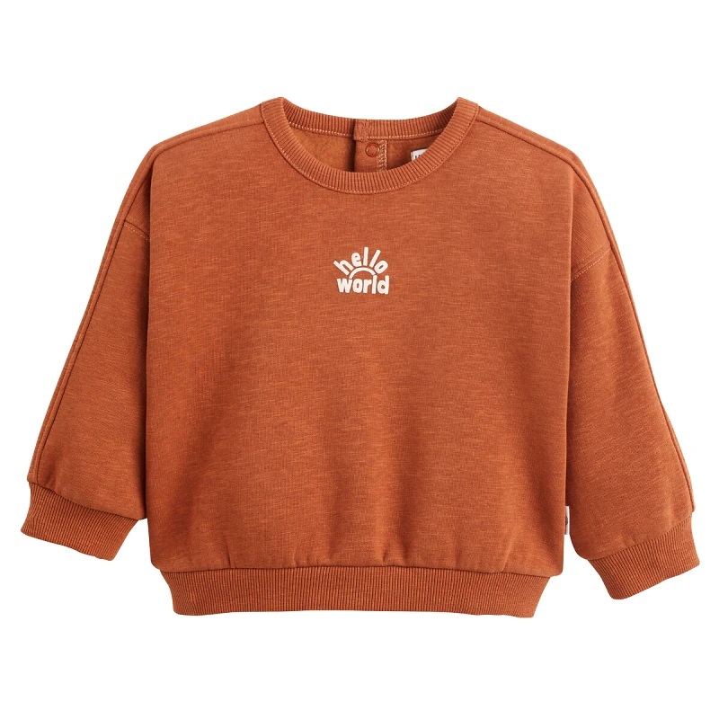 La Redoute Collections Φανελένιο φούτερ με στρογγυλή λαιμόκοψη και σούστες στην πλάτη