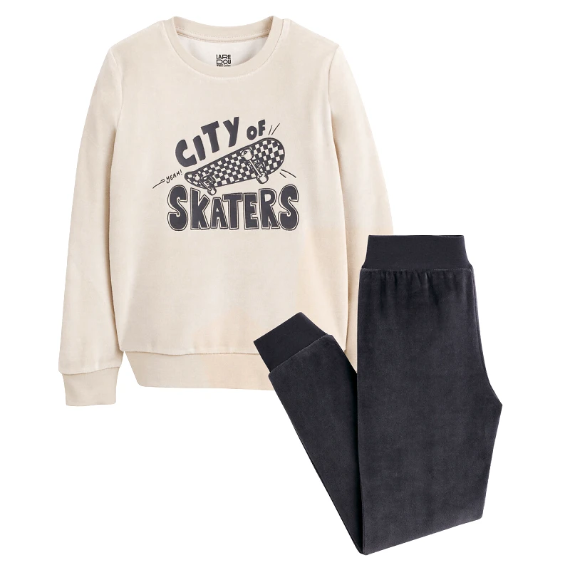 La Redoute Collections Βελουτέ πιτζάμα με στάμπα σκέιτ