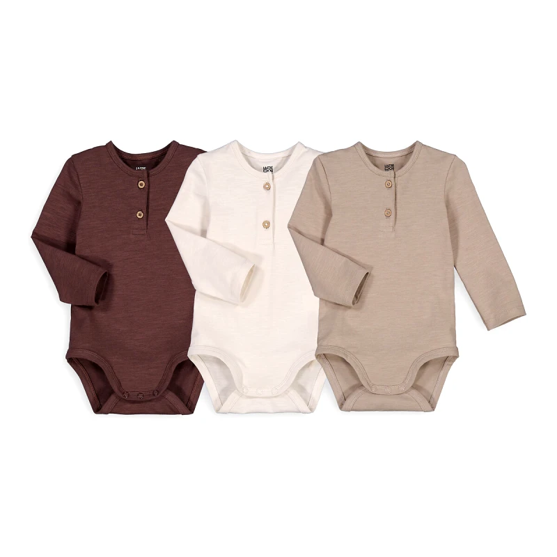 La Redoute Collections Σετ 3 μονόχρωμα κορμάκια