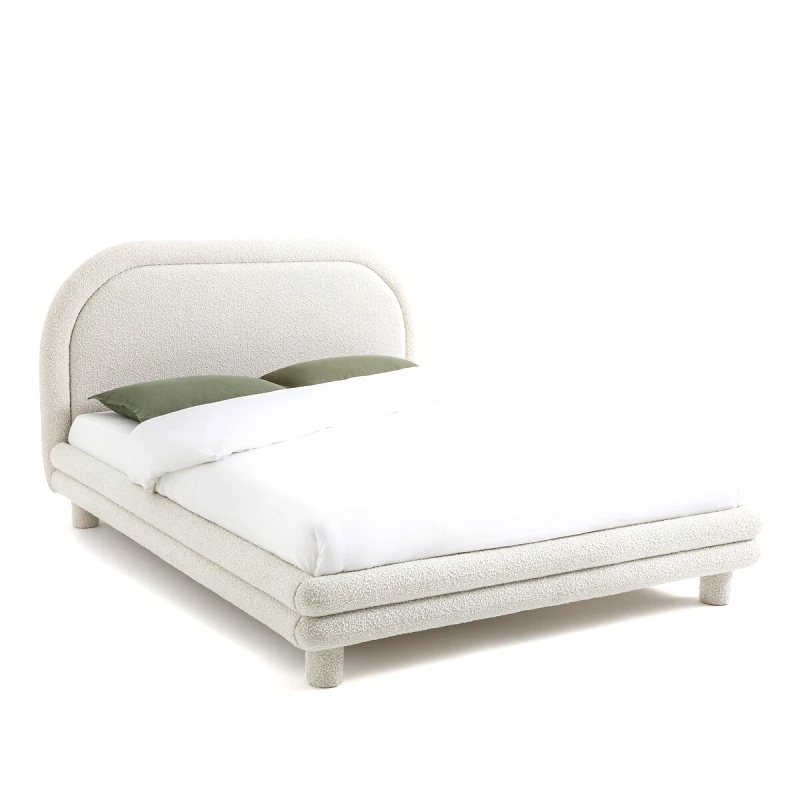 La Redoute Interieurs Κρεβάτι με τάβλες και μπουκλέ ταπετσαρία Μ178xΠ219xΥ111cm