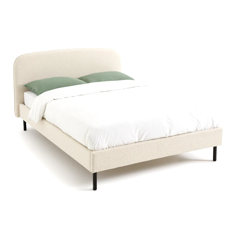 La Redoute Interieurs Καπιτοναρισμένο κρεβάτι με μπουκλέ ταπετσαρία και τάβλες Μ160xΠ206xΥ101cm