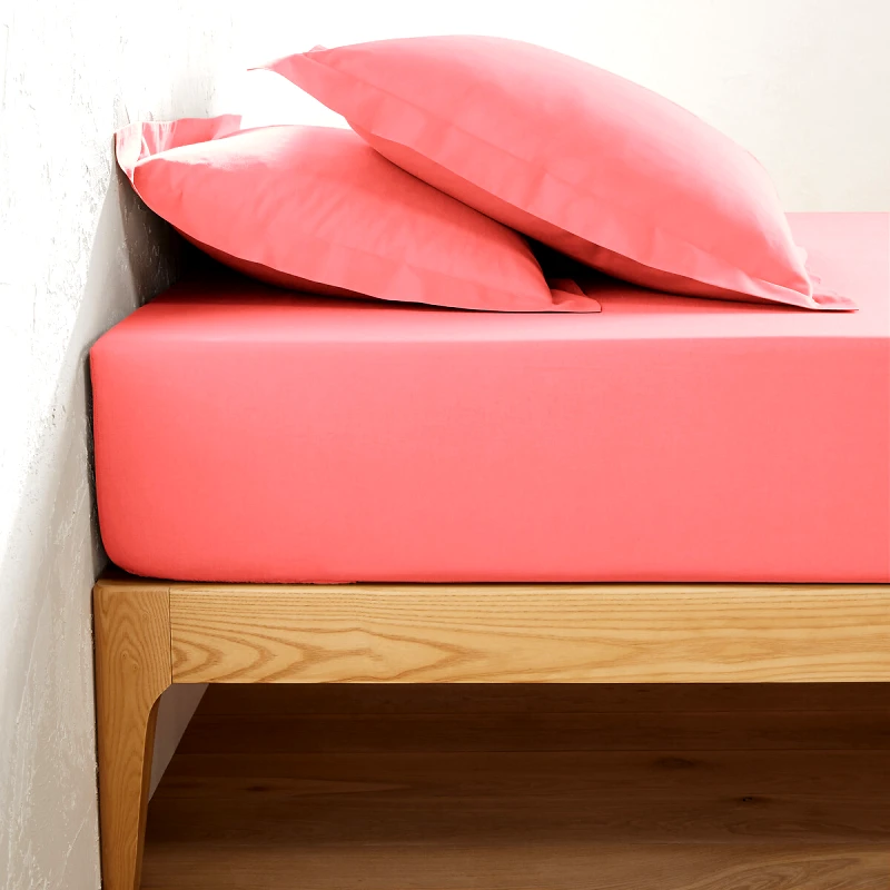 La Redoute Interieurs Μονόχρωμο βαμβακερό σεντόνι με λάστιχο 80x190 cm