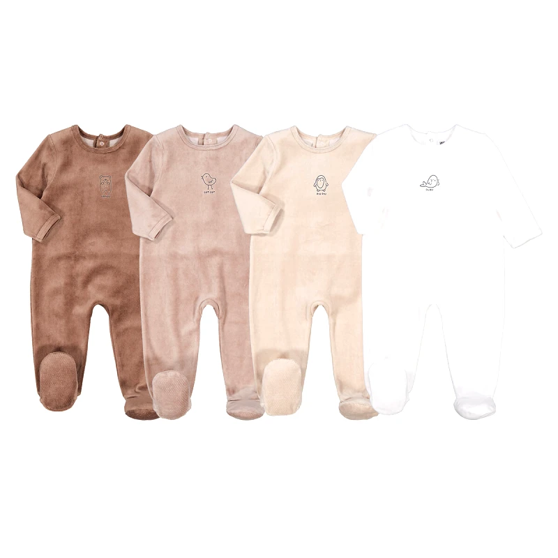 La Redoute Collections Σετ 4 βελουτέ πιτζαμάκια με μοτίβο ζώα