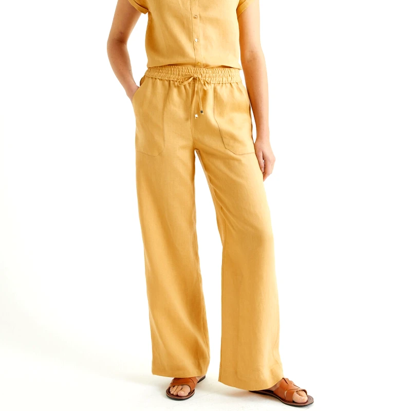 ANNE WEYBURN Φαρδύ λινό παντελόνι