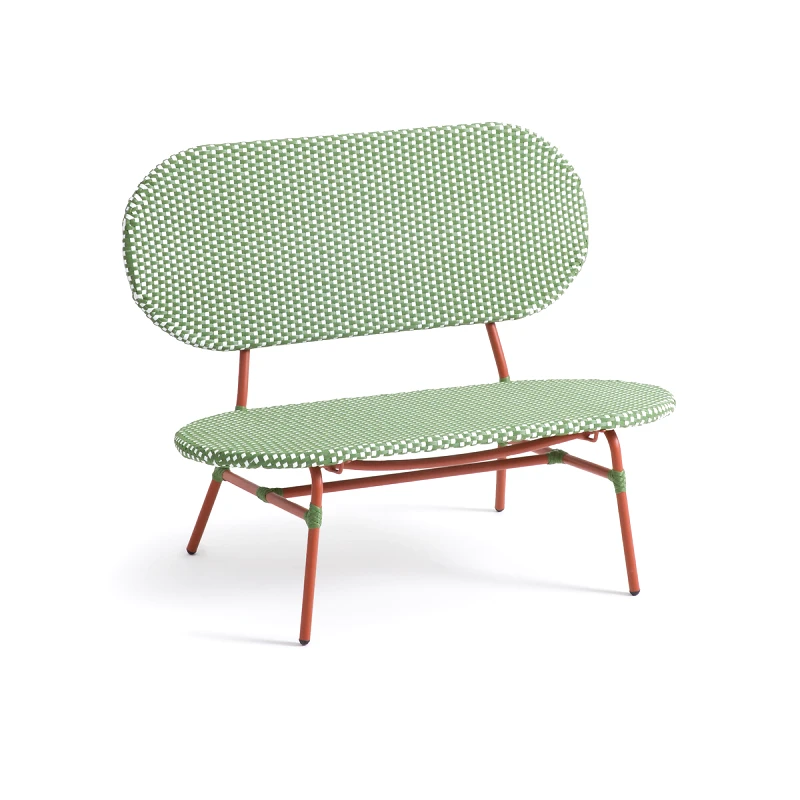 La Redoute Interieurs Παγκάκι κήπου από μέταλλο και πλεγμένη ρητίνη Π108xΥ91cm