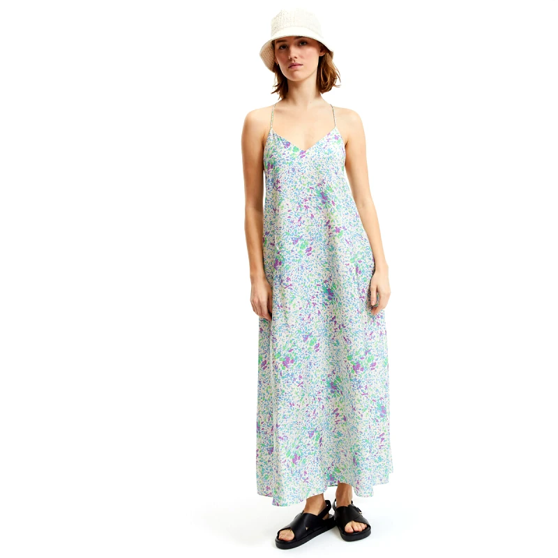 La Redoute Collections Μακρύ εμπριμέ φόρεμα με λεπτές τιράντες