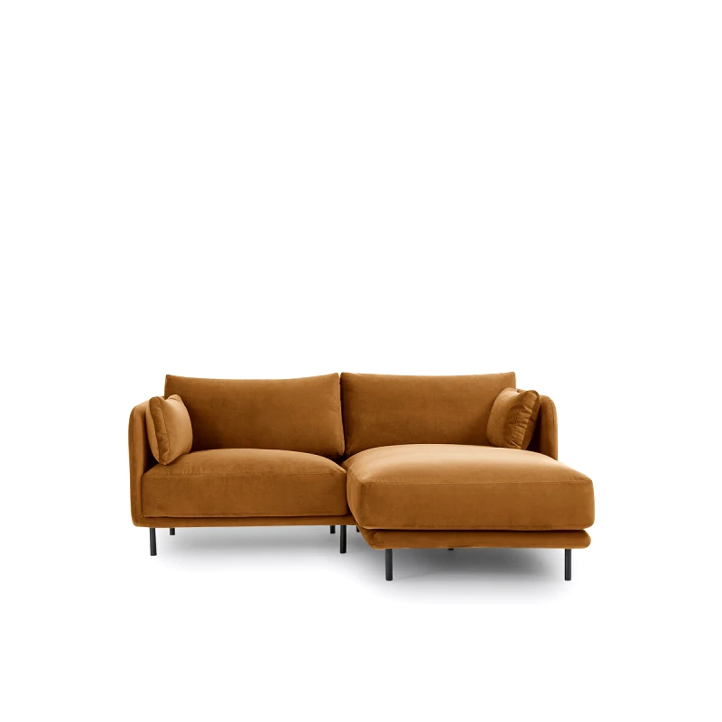 La Redoute Interieurs Γωνιακός δεξιός καναπές από βελούδο Μ165xΠ204xΥ84cm