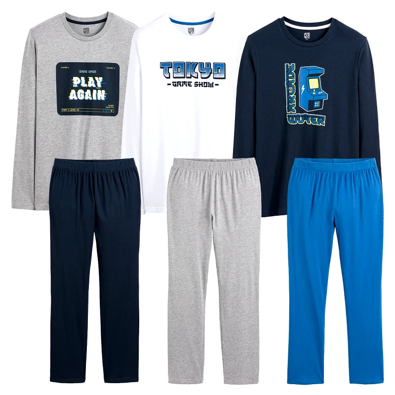 La Redoute Collections Σετ 3 πιτζαμάκια με μοτίβο βιντεοπαιχνίδια