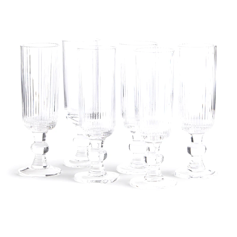 La Redoute Interieurs Σετ 6 ποτήρια σαμπάνιας με ραβδώσεις