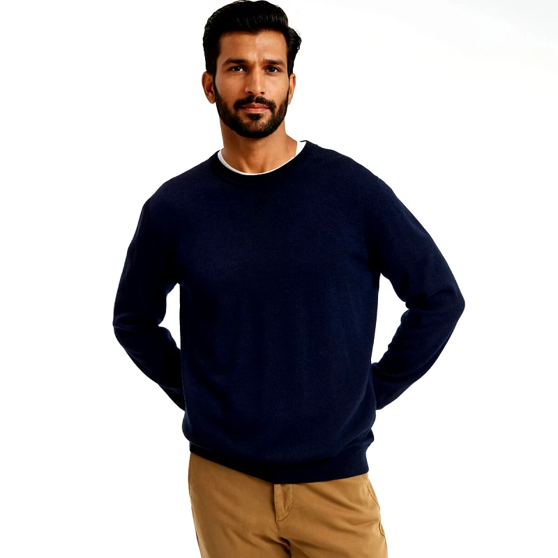 La Redoute Collections Πλεκτό με στρογγυλή λαιμόκοψη από μαλλί μερινός