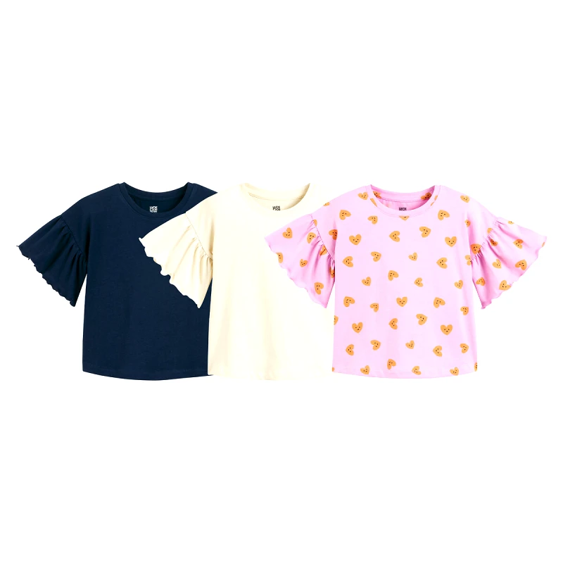 La Redoute Collections Σετ 3 T-shirt με κοντά μανίκια και βολάν