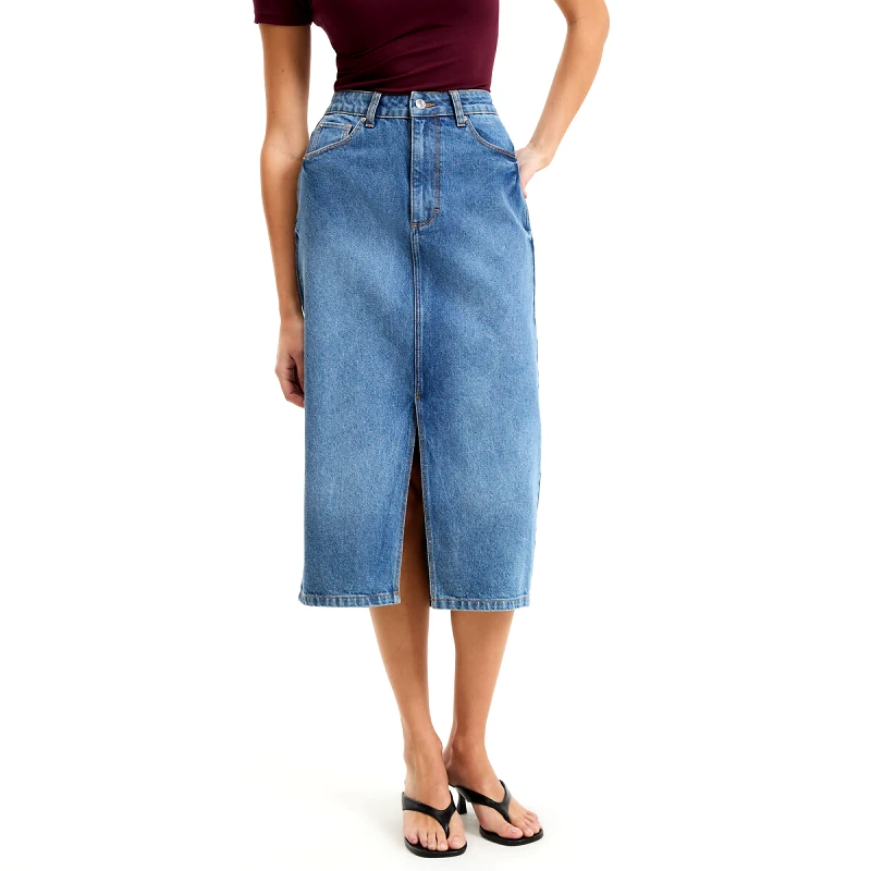 La Redoute Collections Ίσια midi φούστα από τζιν