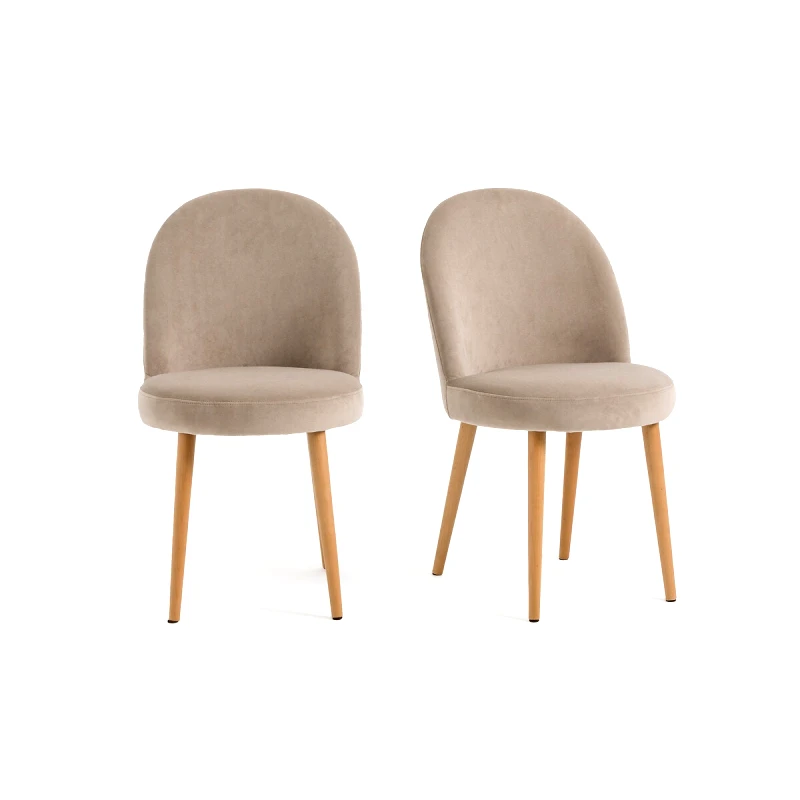 La Redoute Interieurs Σετ 2 καρέκλες με βελούδινη ταπετσαρία Μ56xΠ45xΥ82cm