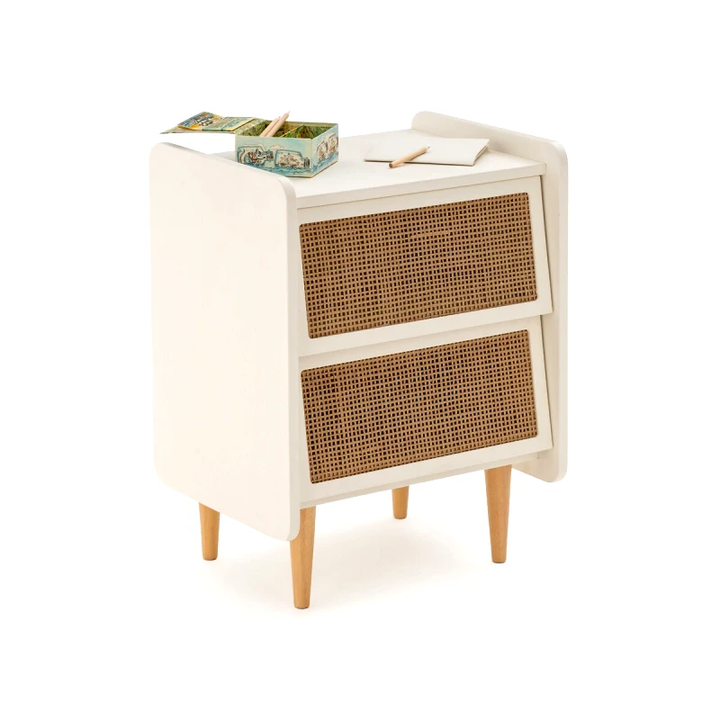 La Redoute Interieurs Κομοδίνο με 2 συρτάρια από ψάθα Μ35xΠ43xΥ60cm