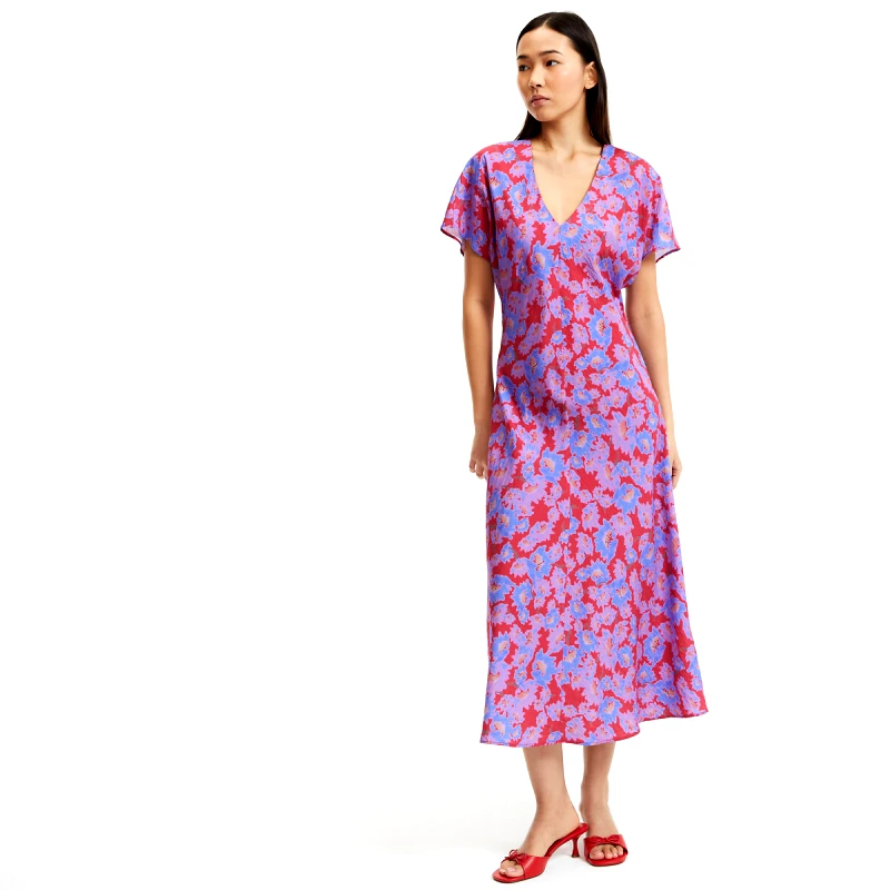 La Redoute Collections Μακρύ φλοράλ φόρεμα σε ελαφρώς εβαζέ γραμμή