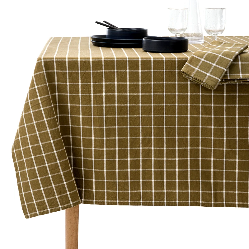 La Redoute Interieurs Βαμβακερό τραπεζομάντηλο με καρό νηματοβαφή 150x150 cm
