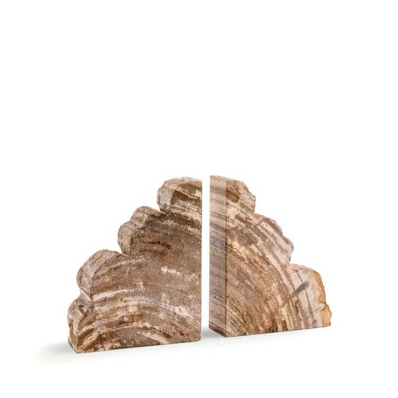 AM.PM Σετ 2 βιβλιοστάτες από απολιθωμένο ξύλο Μ34xΠ42xΥ27cm