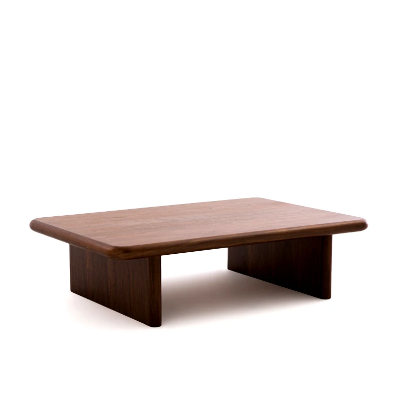 La Redoute Interieurs Χαμηλό τραπεζάκι με καπλαμά από ξύλο δεσποτάκι Μ80xΠ120xΥ32cm