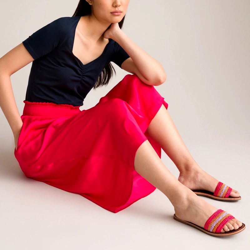 La Redoute Collections Μίντι εβαζέ φούστα με σφηκοφωλιά στη μέση