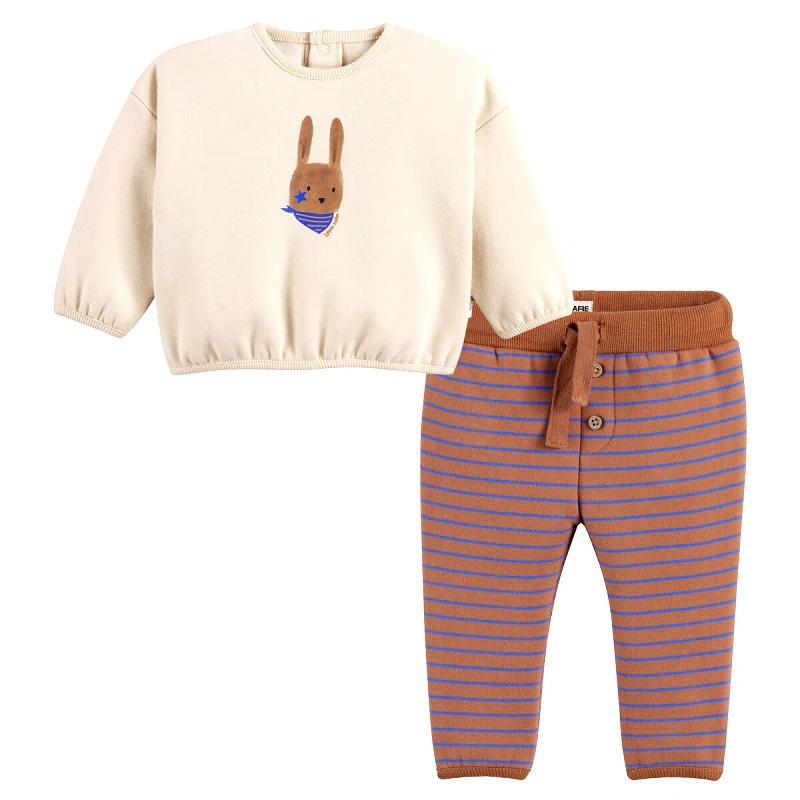 La Redoute Collections Σετ βρεφικό με φούτερ και παντελόνι από φλις