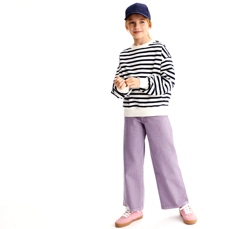 La Redoute Collections Φανελένιο ριγέ φούτερ με στρογγυλή λαιμόκοψη