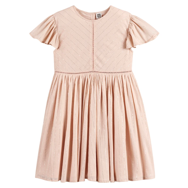 La Redoute Collections Φόρεμα με κοντά μανίκια και βολάν