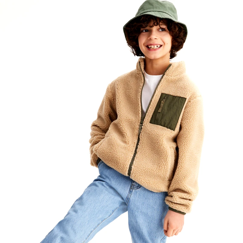 La Redoute Collections Φούτερ με όρθιο λαιμό και φερμουάρ από sherpa