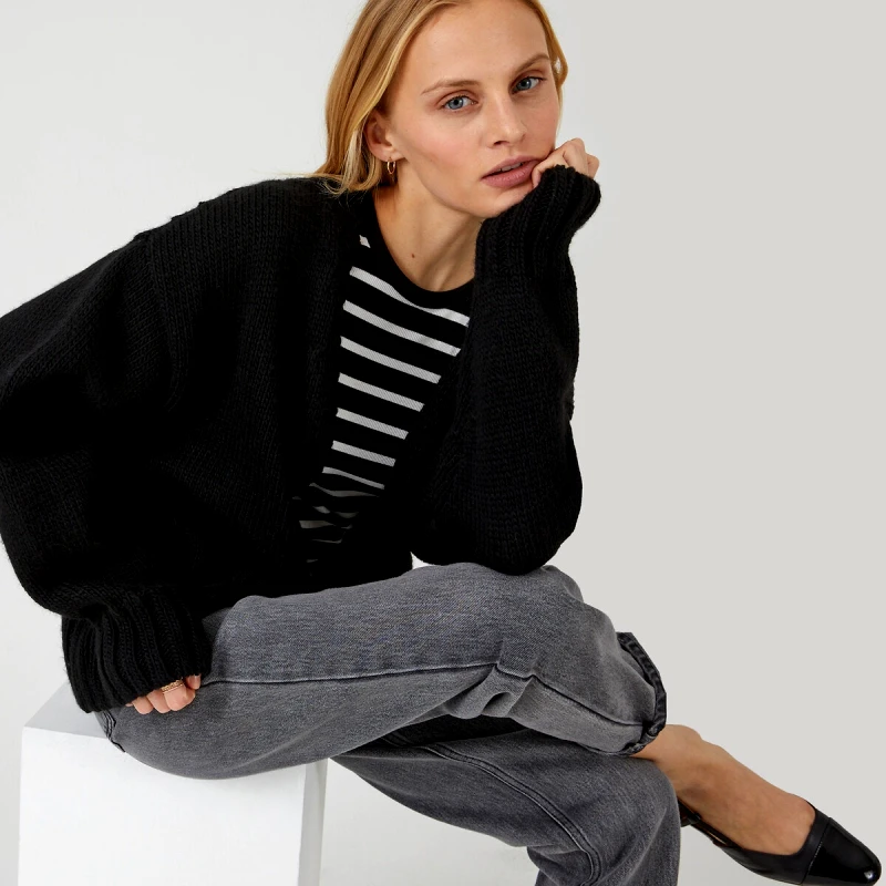 La Redoute Collections Ζακέτα χωρίς κούμπωμα με χοντρή πλέξη