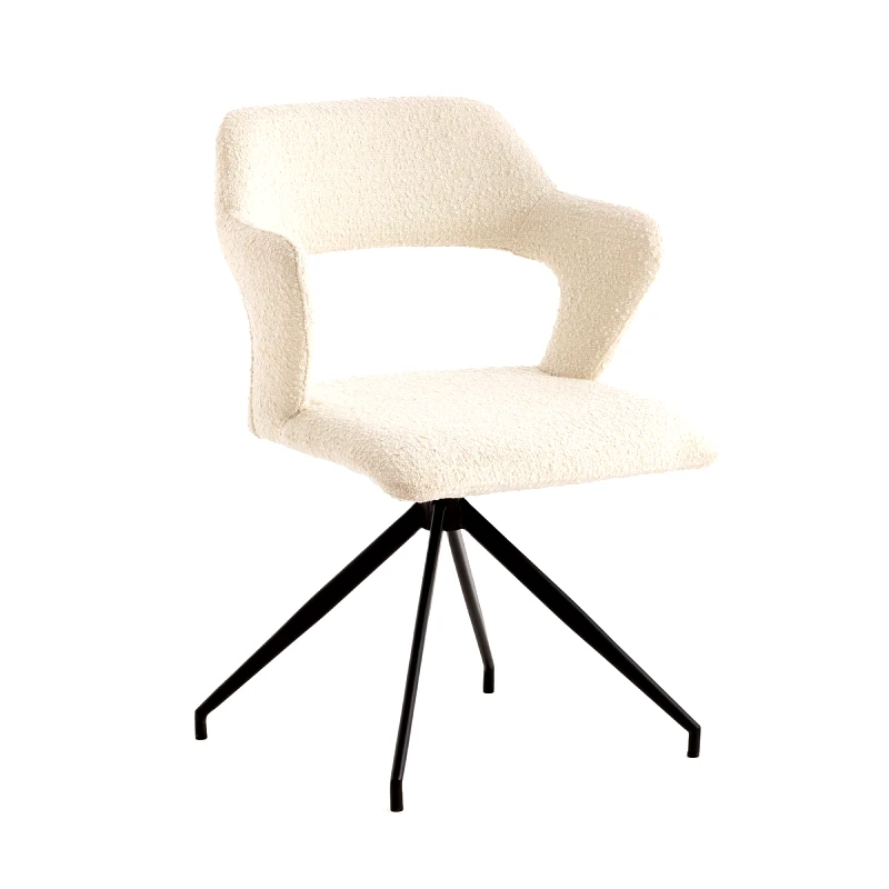 AM.PM Περιστρεφόμενη πολυθρόνα με μπουκλέ ταπετσαρία Μ59xΠ56cm