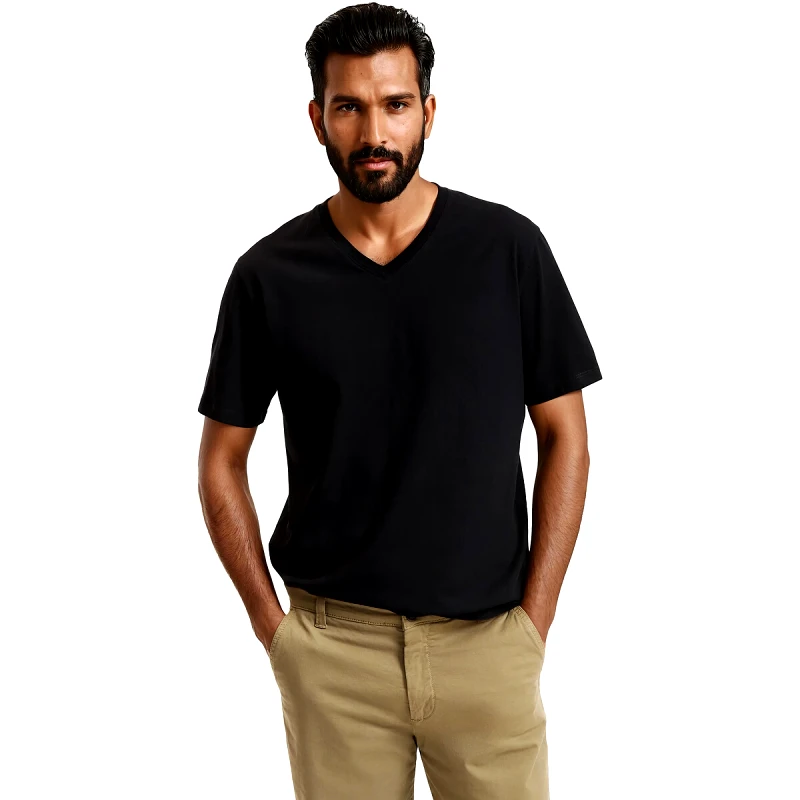 La Redoute Collections Κοντομάνικη μπλούζα με V