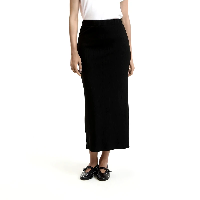 La Redoute Collections Μακριά φούστα από ζέρσεϊ με ριμπ ύφανση