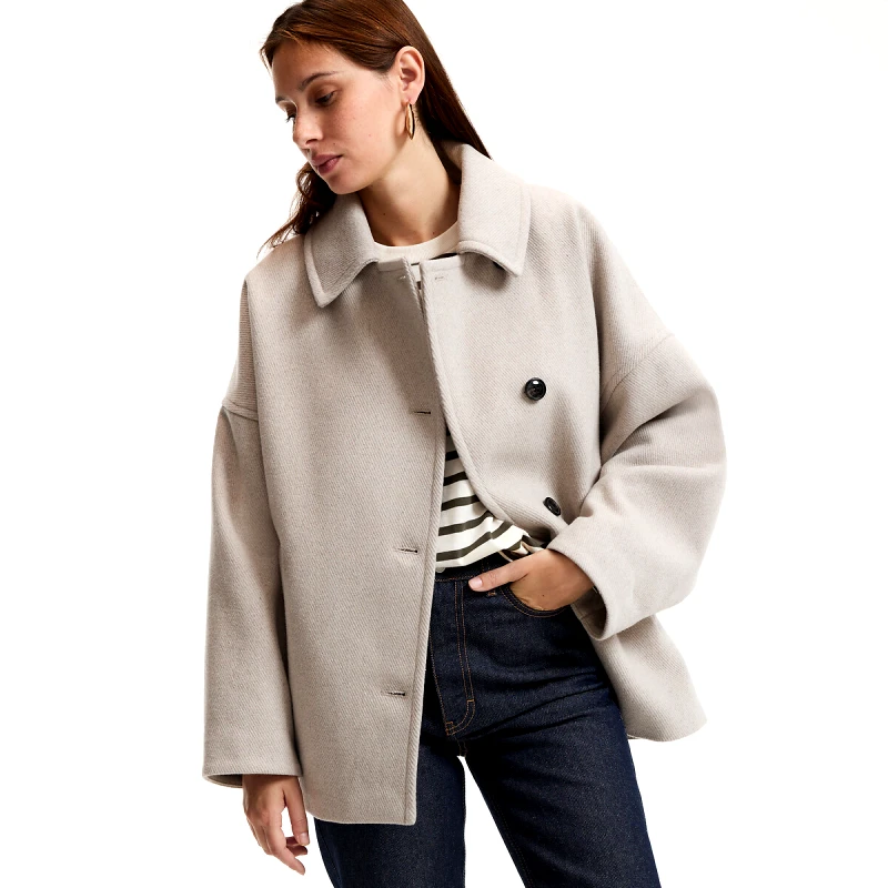 La Redoute Collections Κοντό παλτό με κουμπιά