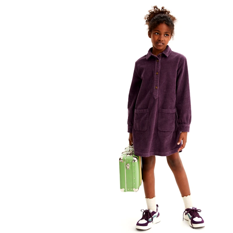 La Redoute Collections Ίσιο μακρυμάνικο φόρεμα από βελούδο κοτλέ