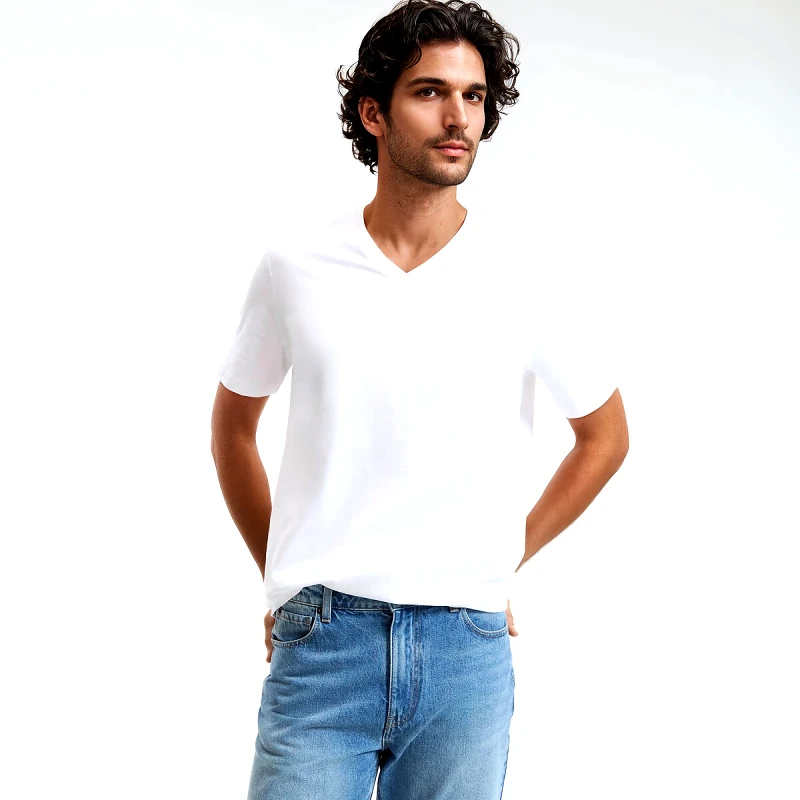 La Redoute Collections Κοντομάνικη μπλούζα με V