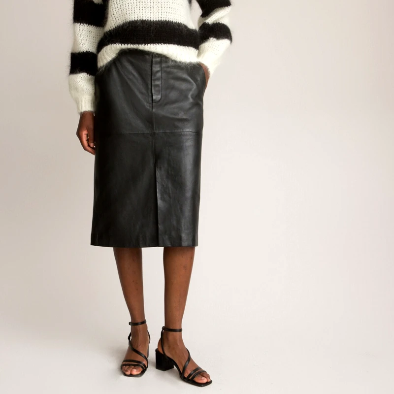 La Redoute Collections Μίντι πένσιλ φούστα από δέρμα