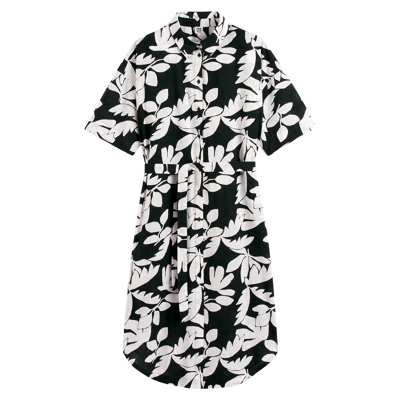 La Redoute Collections Εμπριμέ σεμιζιέ φόρεμα με μανίκια μέχρι τους αγκώνες