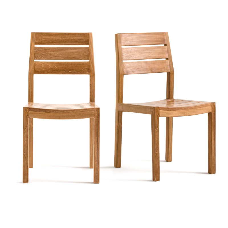 La Redoute Interieurs Σετ 2 καρέκλες κήπου από μασίφ ξύλο teak Π49xΥ75cm