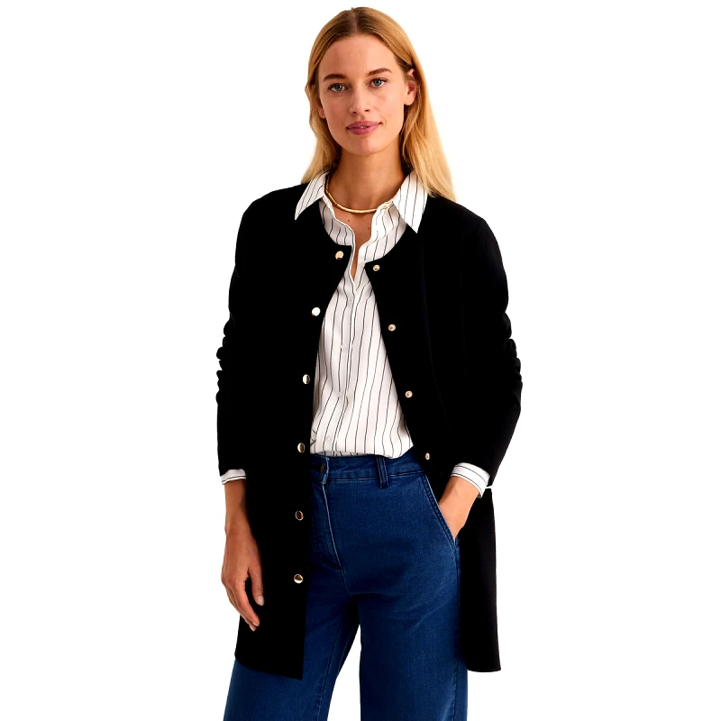 ANNE WEYBURN Μακριά ζακέτα με λεπτή πλέξη και κουμπιά