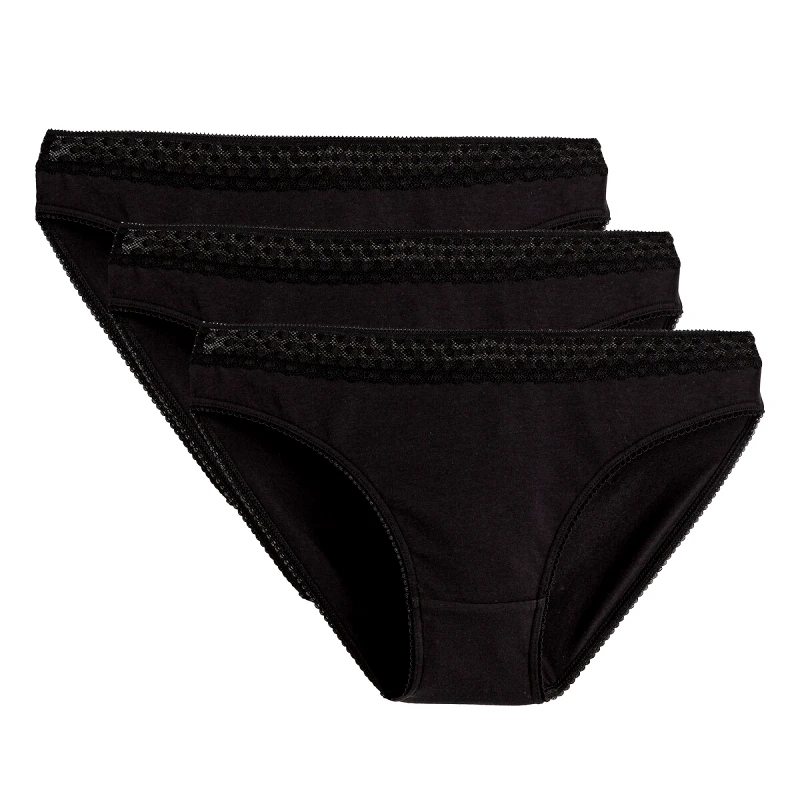 La Redoute Collections Σετ 3 σλιπ με λεπτή λωρίδα από δαντέλα