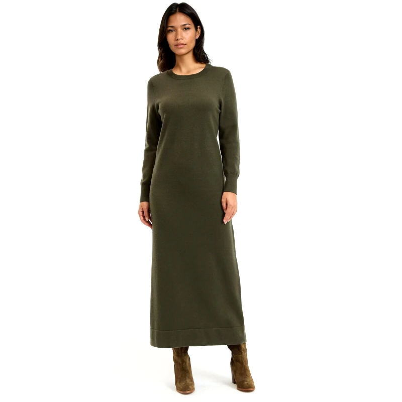 La Redoute Collections Μακρύ ριχτό φόρεμα με μακριά μανίκια