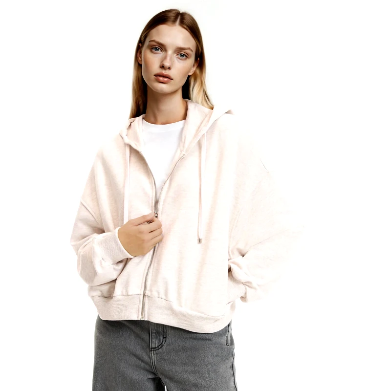 La Redoute Collections Κοντή ζακέτα με φερμουάρ και κουκούλα