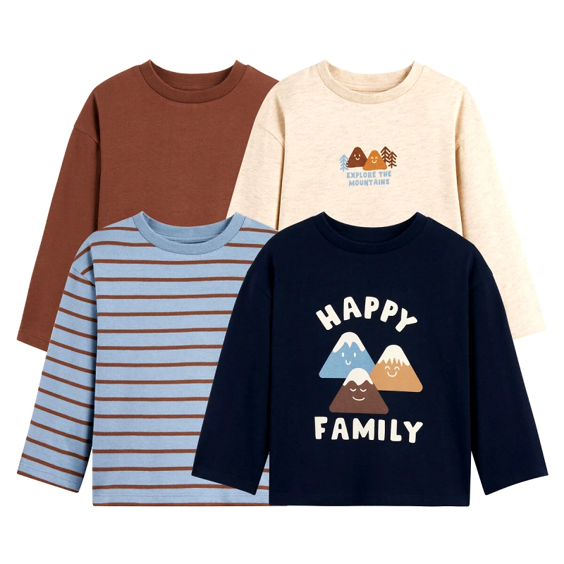 La Redoute Collections Σετ 4 μακρυμάνικα μπλουζάκια