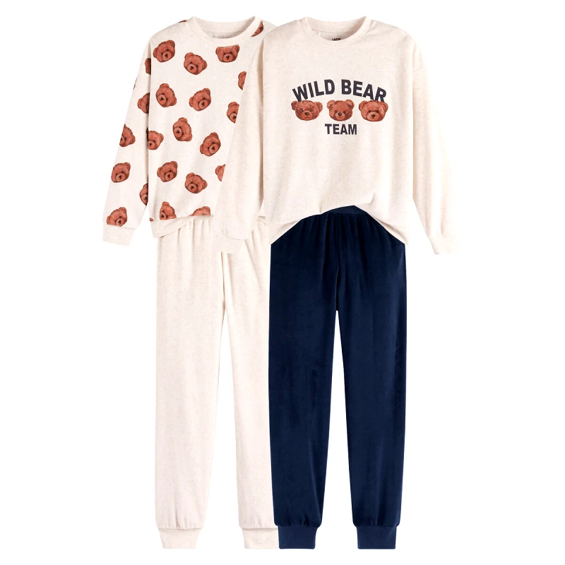 La Redoute Collections Σετ 2 βελουτέ πιτζάμες με σχέδιο αρκουδάκια
