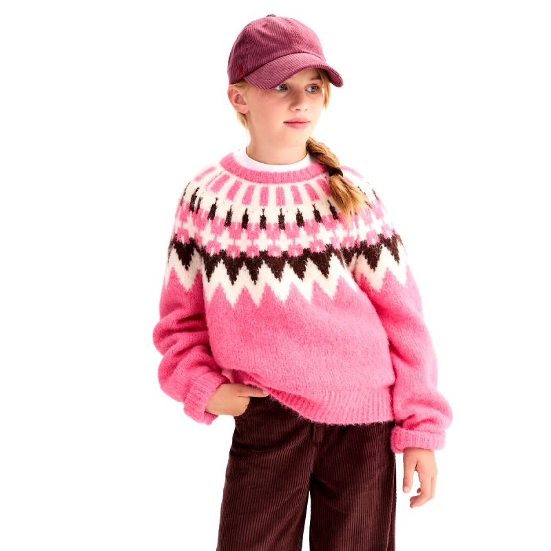 La Redoute Collections Πουλόβερ με στρογγυλή λαιμόκοψη και χοντρή ζακάρ πλέξη