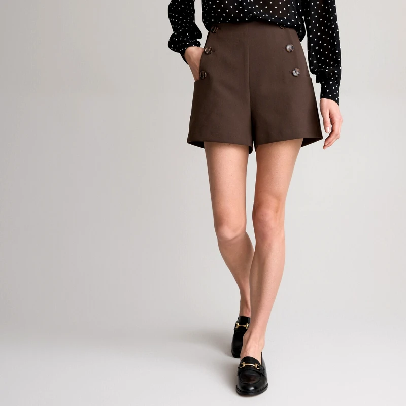 La Redoute Collections Σορτς με διακοσμητικά κουυμπιά στα πλάγια