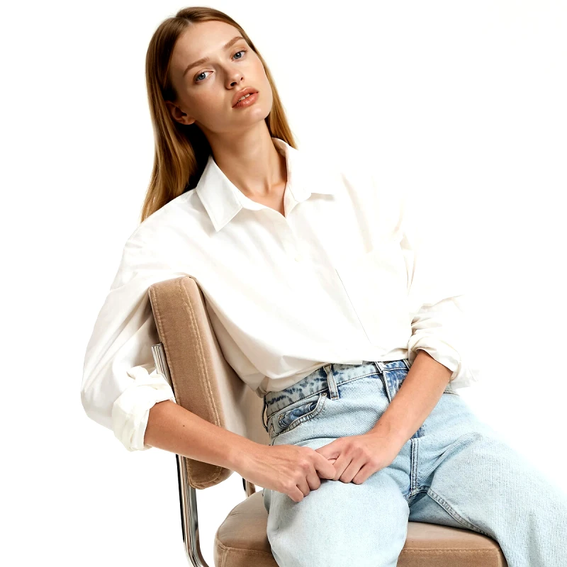 La Redoute Collections Λινό φαρδύ πουκάμισο